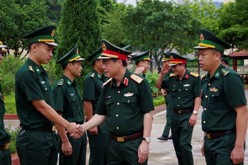 Thiếu tướng An Phương Nam và đoàn công tác Cục Quân nhu kiểm tra và khảo sát tại Bộ đội Biên phòng Lào Cai